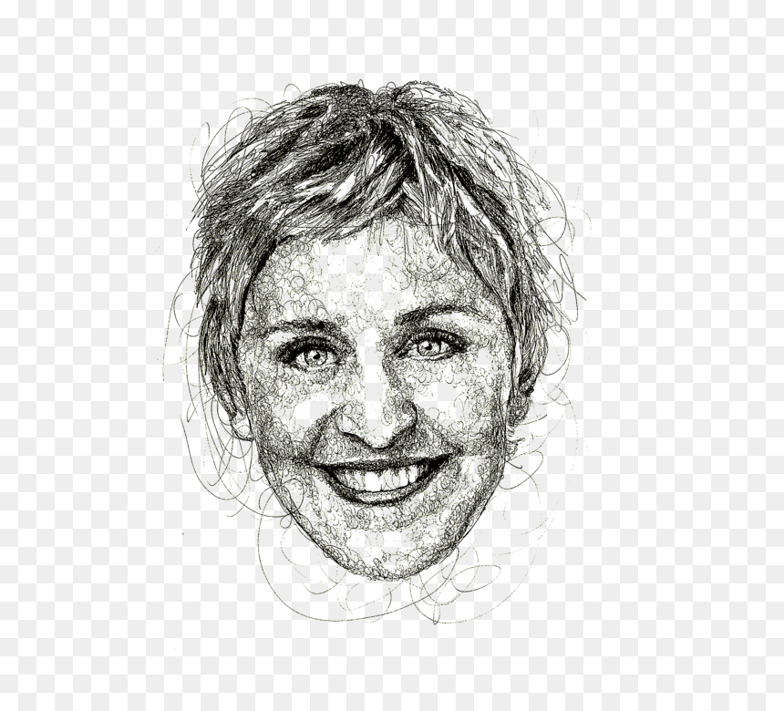 Sketch Of Ellen Degeneres, HD Png Download - ellen png