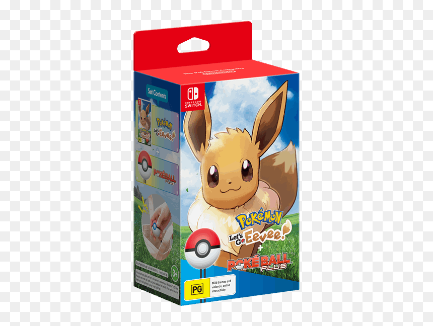 Pokemon Let's Go Eevee Pokeball Plus Pack, HD Png Download - pokemon eevee png
