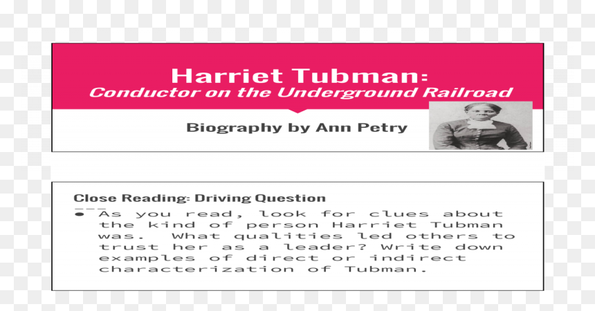 Document, HD Png Download - harriet tubman png