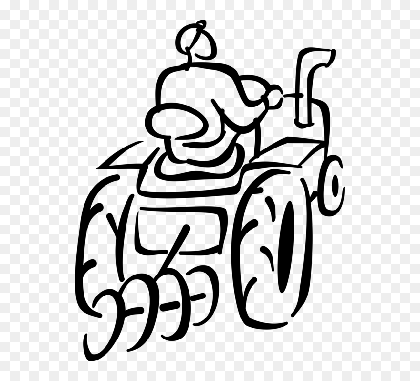 More In Same Style Group - Drawn Tractor Plowing Field, HD Png Download - tractor beam png