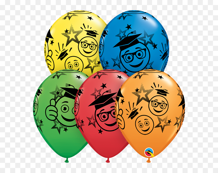 Qualatex Graduation Cap Smiley Emoji Around - Ballagási Party Kellékek, HD Png Download - graduation cap emoji png