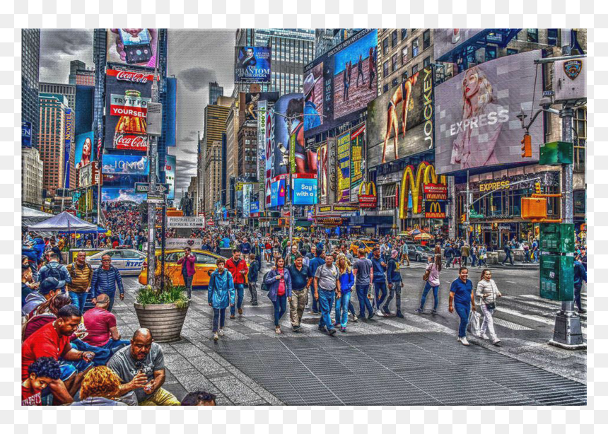 Crowd, HD Png Download - times square png