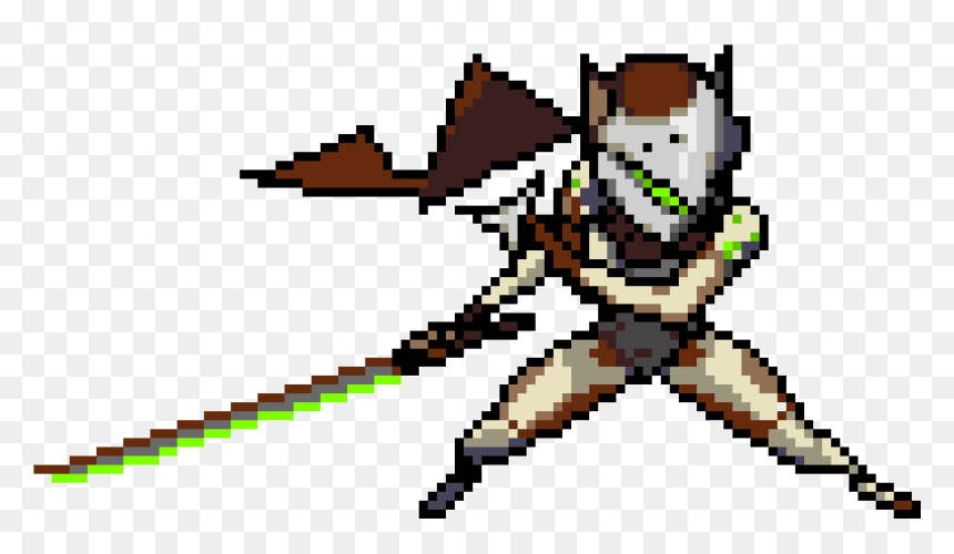 Overwatch Genji Pixel Spray, HD Png Download - overwatch logo png