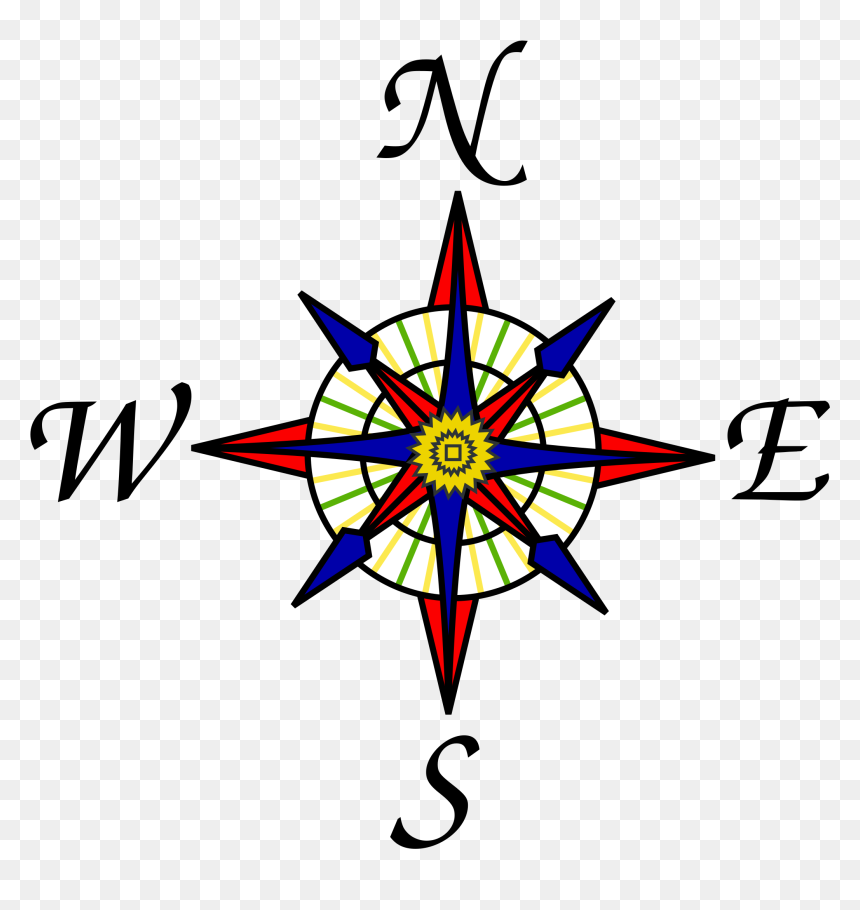 Key And Compass Rose, HD Png Download - compass png