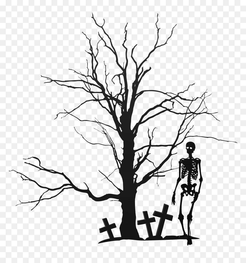 Silhouette Trees Transparent Background, HD Png Download - halloween png