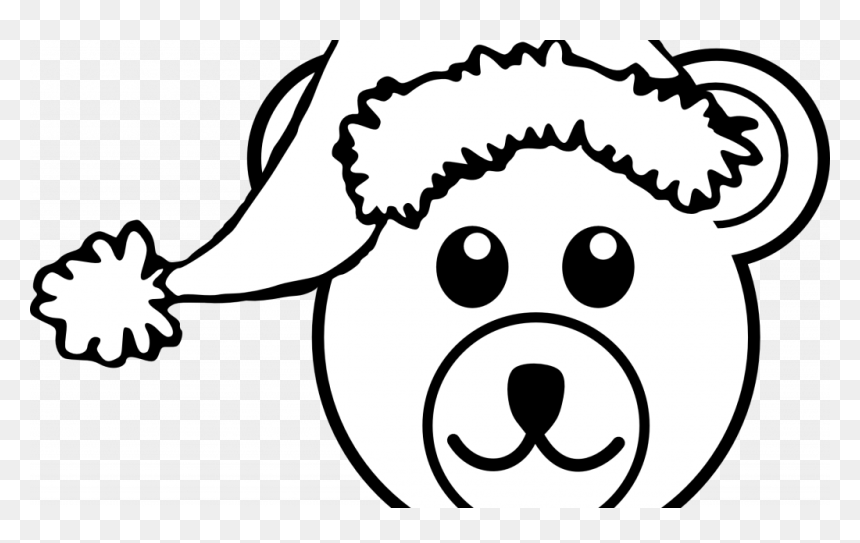Bear Bear Head Clipart Black And White, HD Png Download - christmas hat png