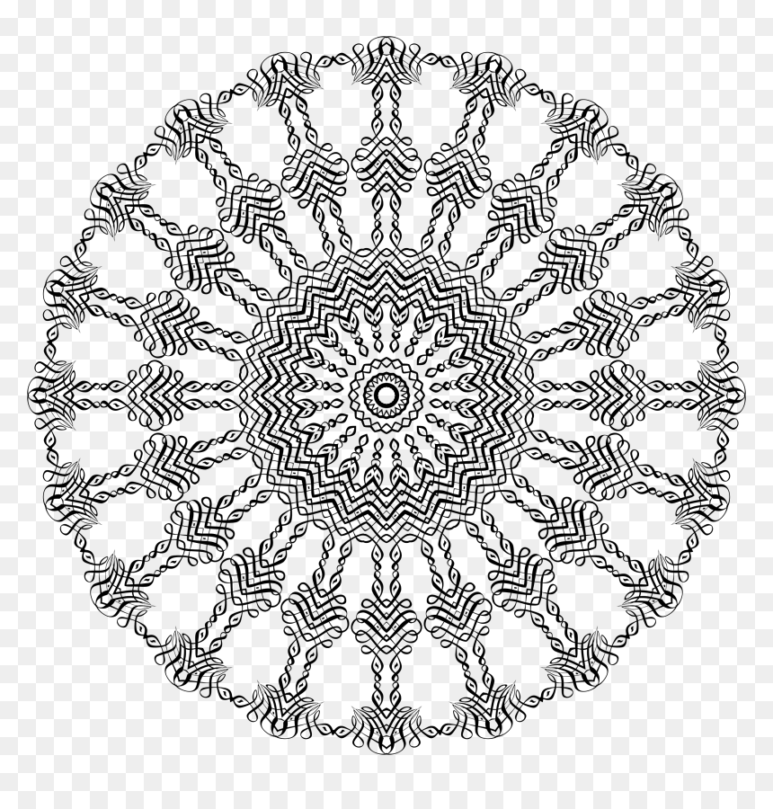 Round Floral Design Png, Transparent Png - snowflakes png
