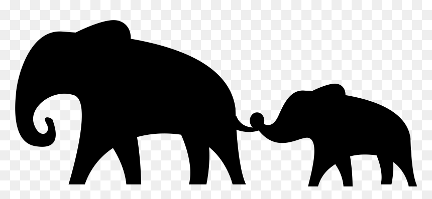 Elephant African Animal Silhouette, HD Png Download - baby png