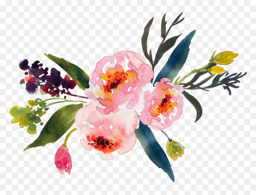 Flower Watercolor Transparent Background, HD Png Download - paint png