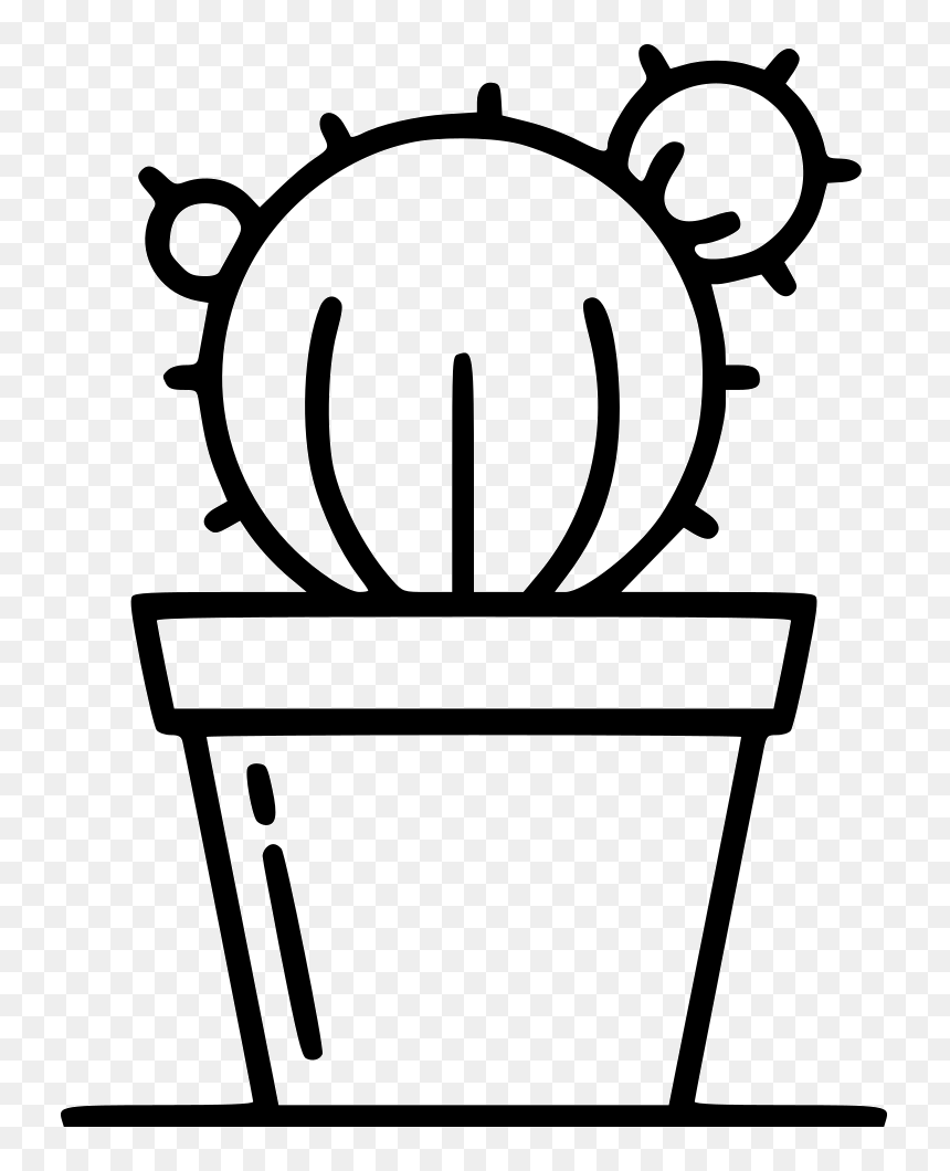 Black And White Cactus Icon, HD Png Download - cactus png