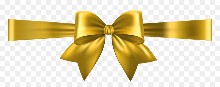 Yellow Bow Ribbon Png Transparent, Png Download - bow png
