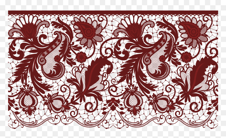 Elegant Wedding Invitation Maroon, HD Png Download - lace png