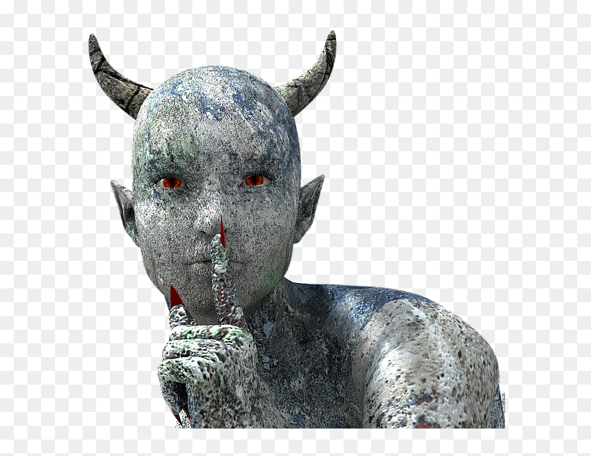 Smiling Female Demon, HD Png Download - statue png