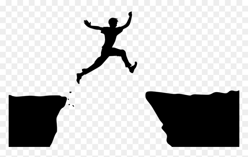 Person Jumping From Cliff To Cliff, HD Png Download - cliff png