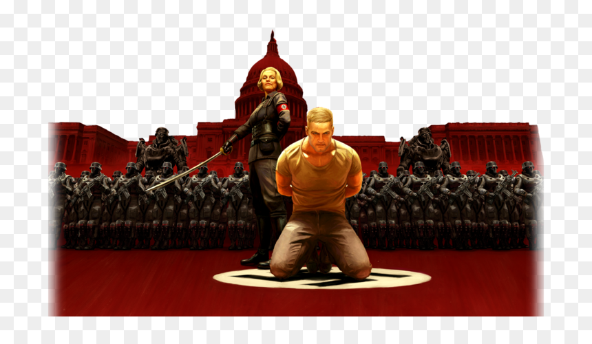 Wolfenstein 2 The New Colossus, HD Png Download - hitler mustache png