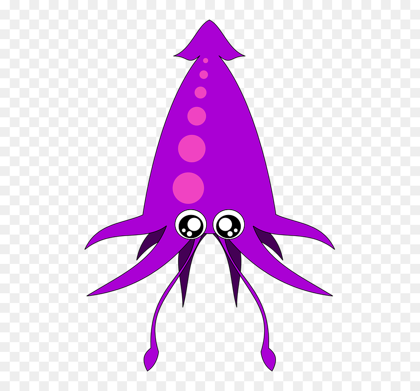 Calamar Kawaii, HD Png Download - squid png