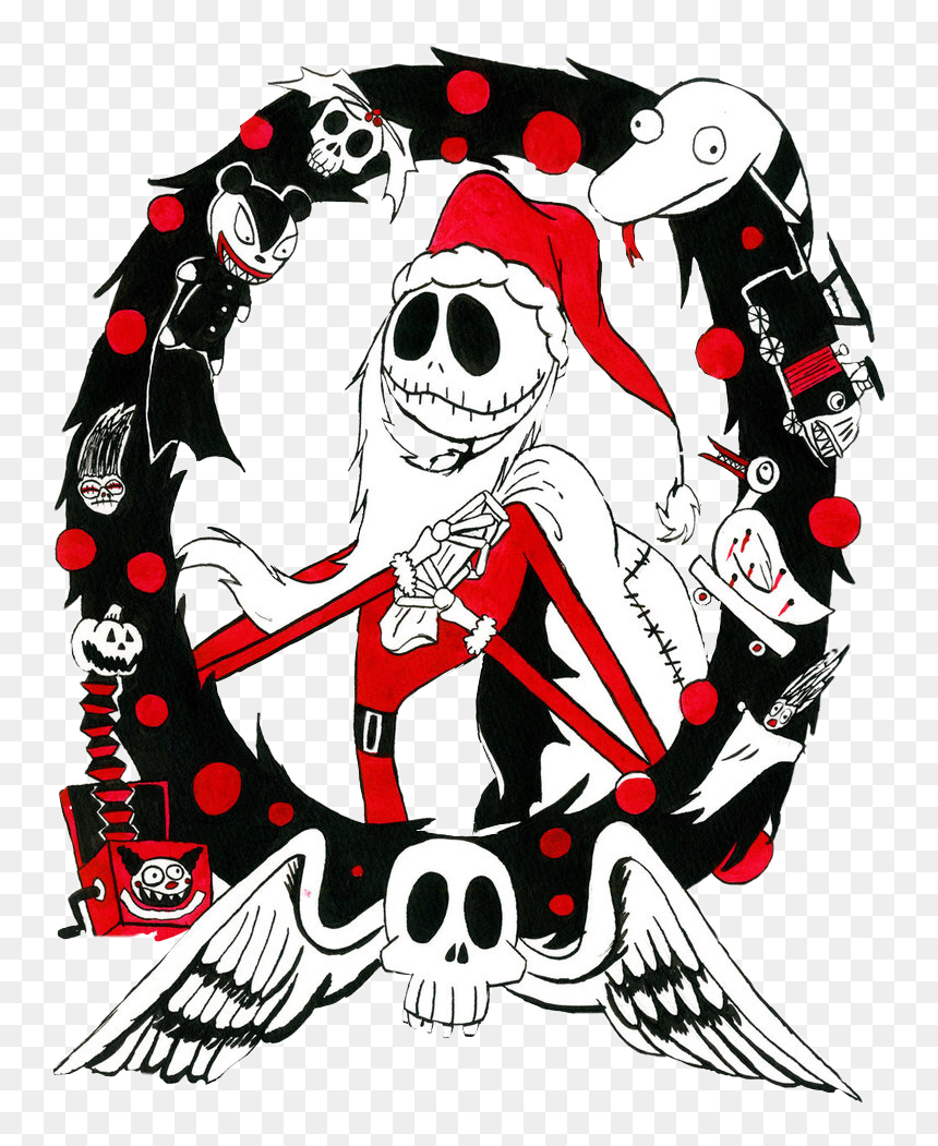 Nightmare Before Christmas Santa Jack Drawing, HD Png Download - jack skellington png