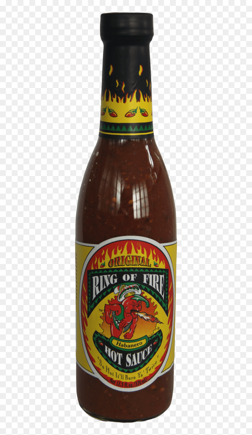 Ring Of Fire Original Habanero Hot Sauce 370ml - Beer Bottle, HD Png Download - tapatio png