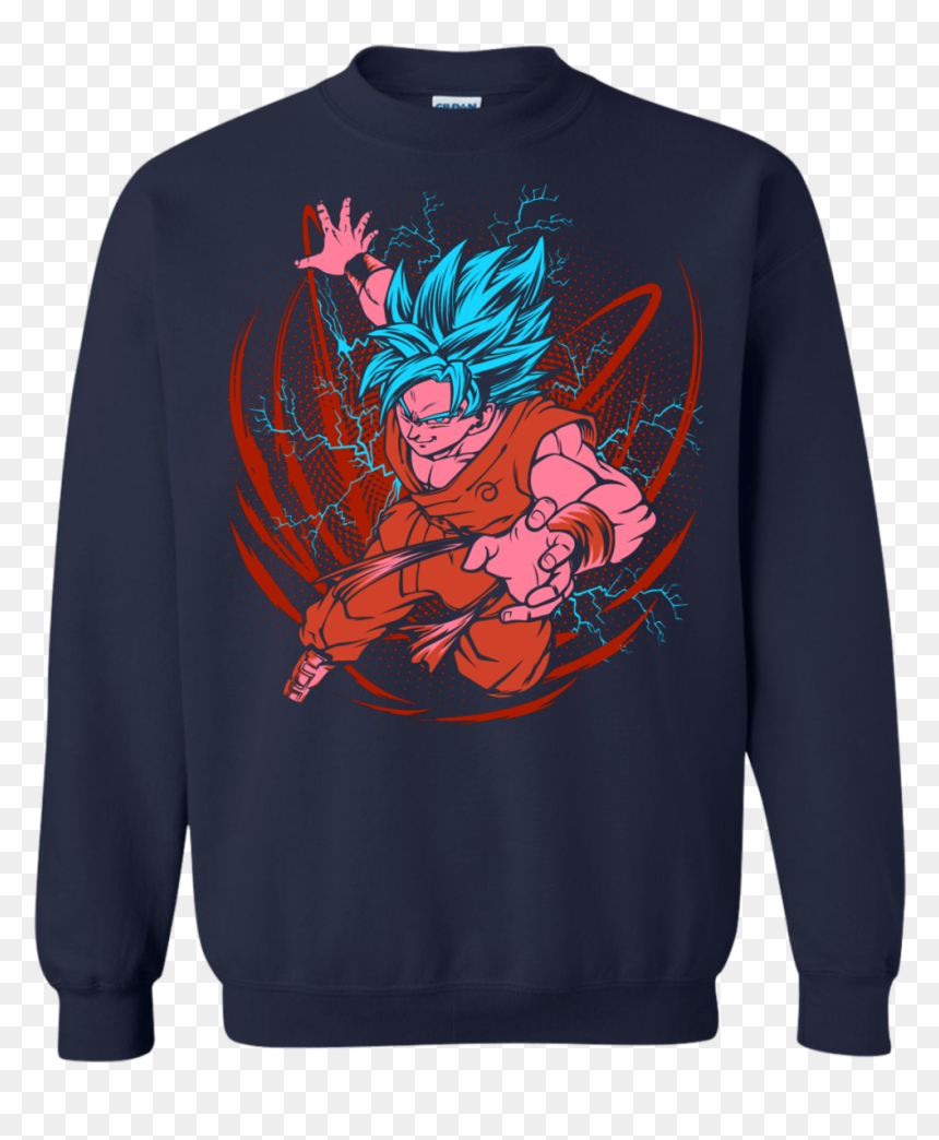 Goku Blue Kaioken Shirt"
 Class= - Lesbian Ugly Christmas Sweaters, HD Png Download - goku kaioken png