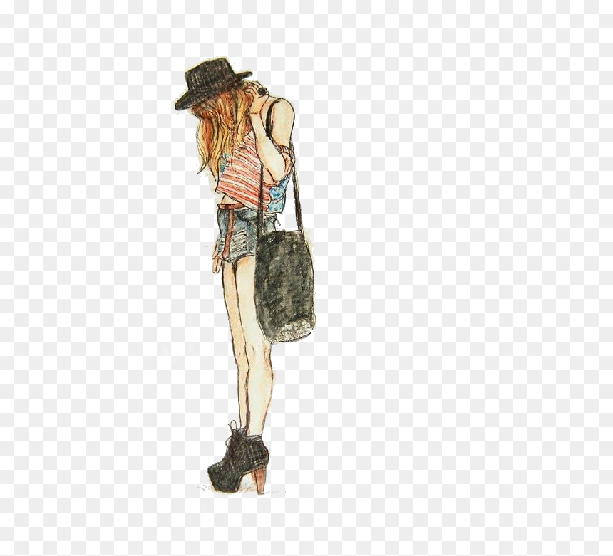 Drawing Image - Fashion Girl Drawings, HD Png Download - muñequitas png
