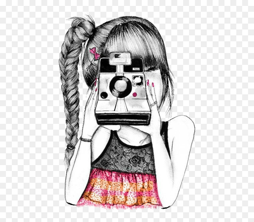Girl Cartoon With Camera, HD Png Download - muñequitas png