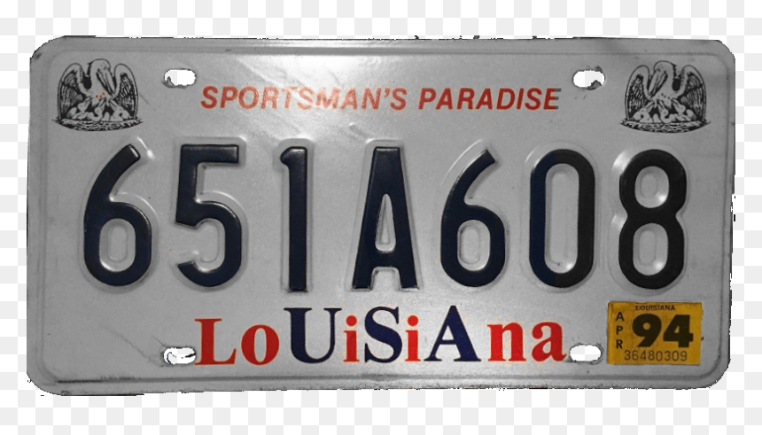 Louisiana License Plate, 1989-1993 - Louisiana License Plate, HD Png Download - number 13 png