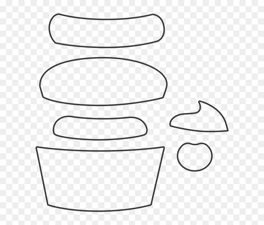 Cupcake Set Die Outline - Line Art, HD Png Download - oregon state outline png