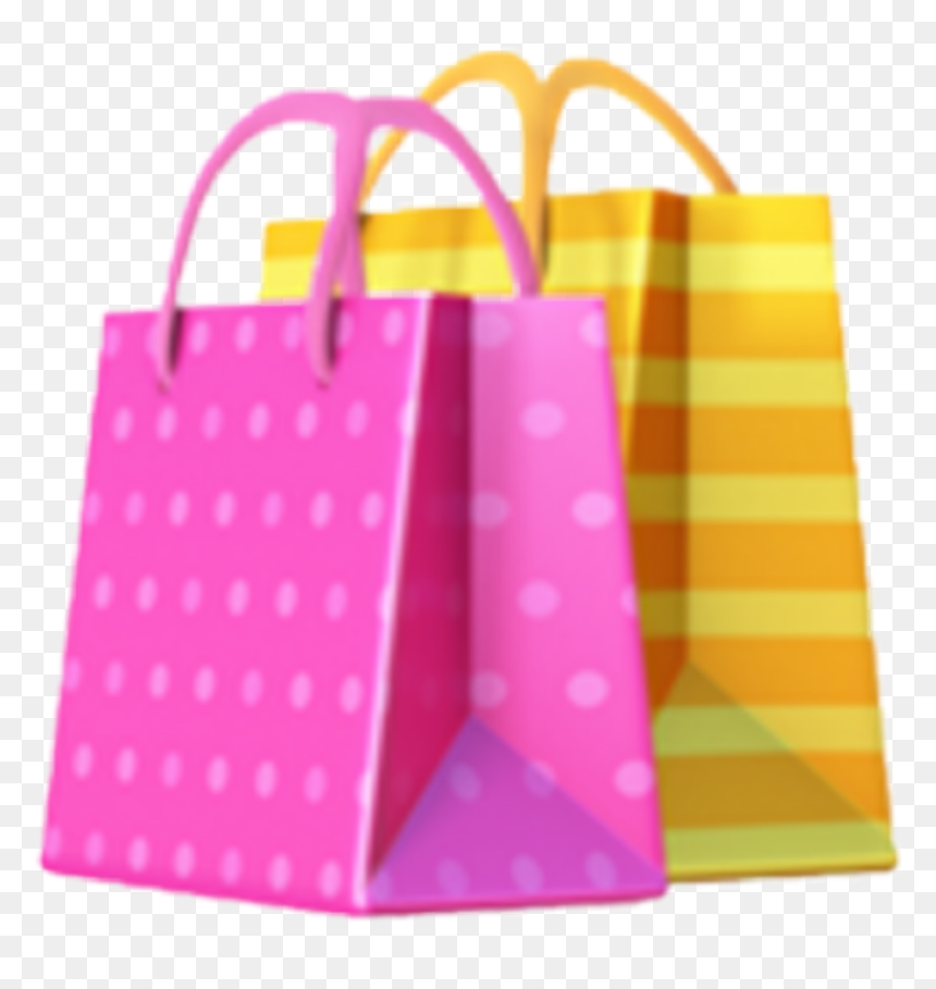 #emoji #sac #rose #yellow #jaune #pink #course - Shopping Emoji Png, Transparent Png - bag emoji png