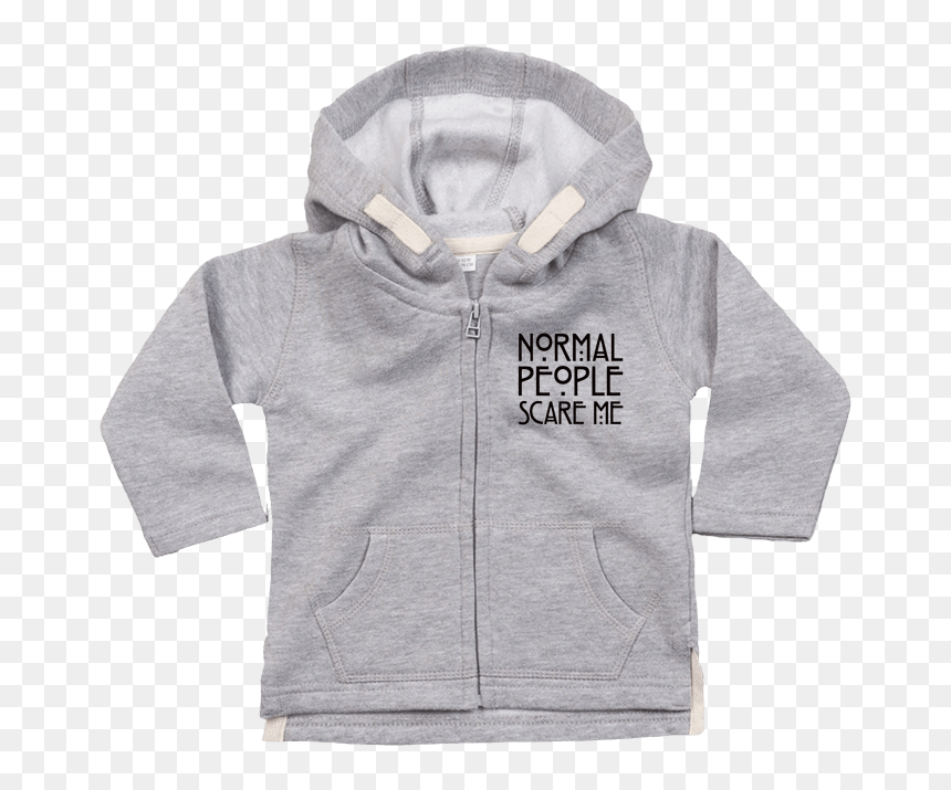 Sweat Bébé Zippé À Capuche Normal People Scare Me Par - Hood, HD Png Download - normal people scare me png