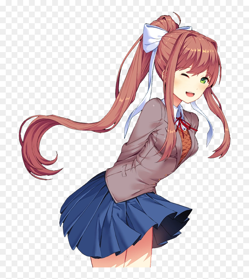 Doki Doki Literature Club Funny, HD Png Download - monika.png doki doki