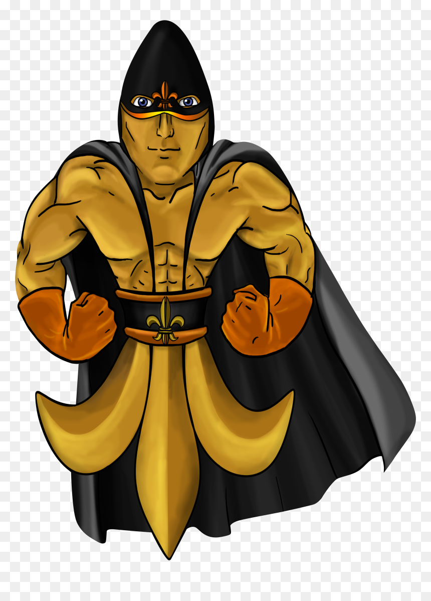 Superhero Fleur De Lis Black And Gold - Superhero, HD Png Download - gold fleur de lis png