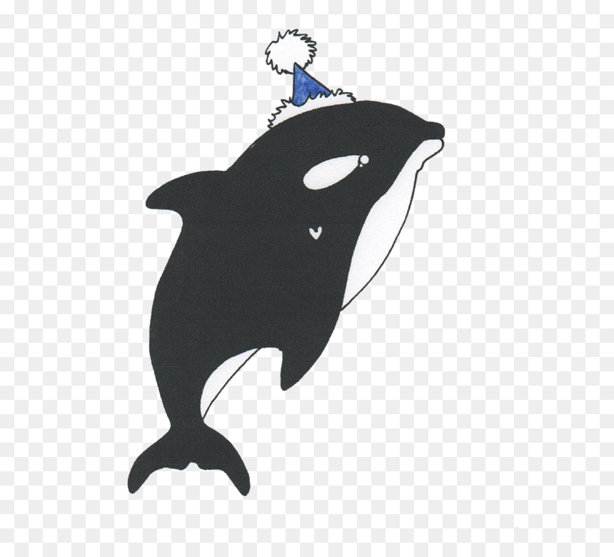 Dolphin T-shirt Party Hat Killer Whale Silhouette - Killer Whale, HD Png Download - dolphin emoji png