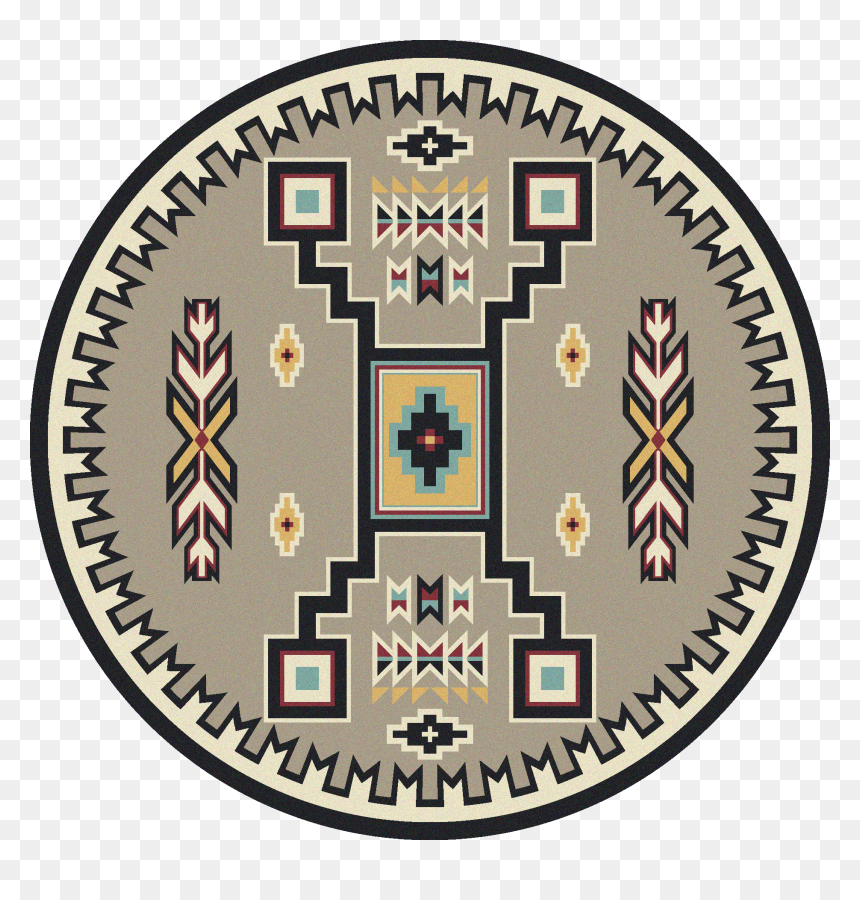 Old Crow Suede Turquoise 8ft Round Rug - Large Light Up Clock, HD Png Download - round rug png