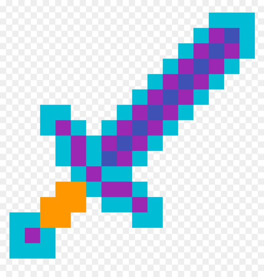 My Version Of Minecraft Sword - Amethyst Sword Minecraft, HD Png Download - minecraft sword.png