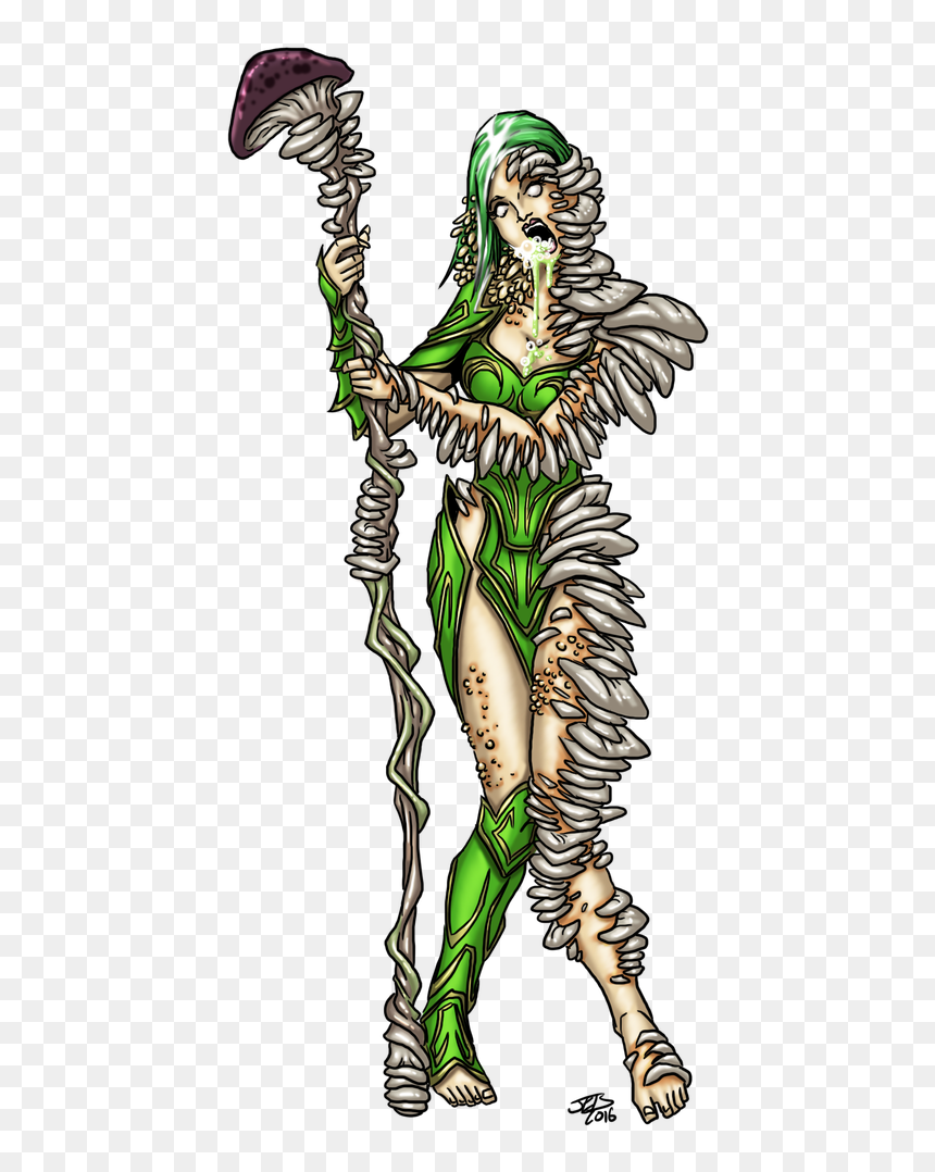Transparent Corruption Clipart - Fungal Skeleton Fantasy Art, HD Png Download - skeleton mage png