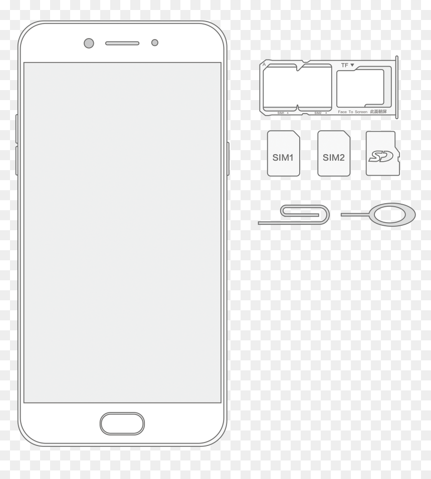Image - Put Sim Card In Oppo A3s, HD Png Download - sim card png