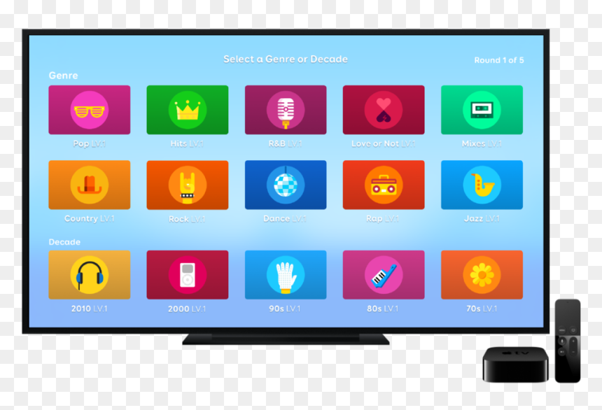Genres - Apple Tv Songpop Party, HD Png Download - 90s tv png
