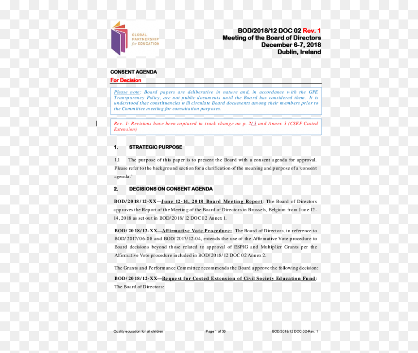 Global Partnership For Education, HD Png Download - board of directors png