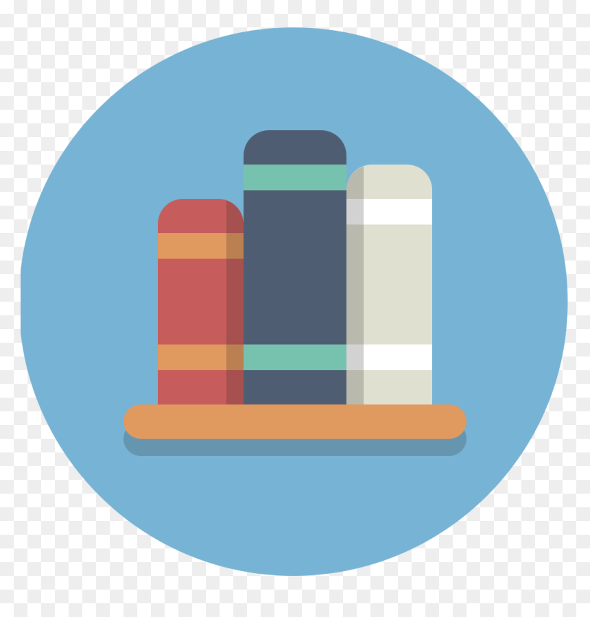 Circle Icons Bookshelf - Library Flat Icon Png, Transparent Png - bookshelf icon png
