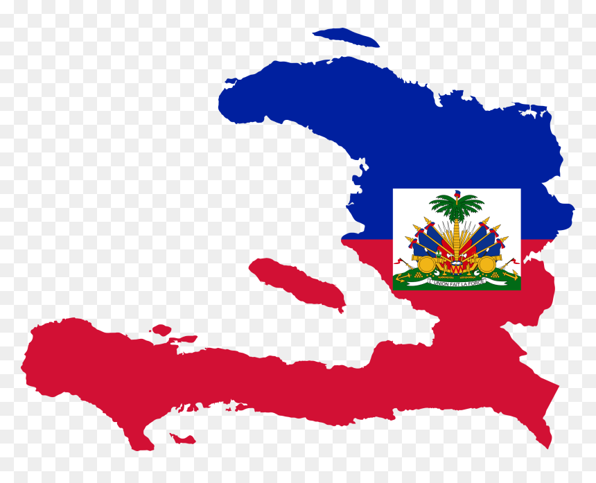 Haiti Map Flag - Flag Map Of Haiti, HD Png Download - caribbean flags png