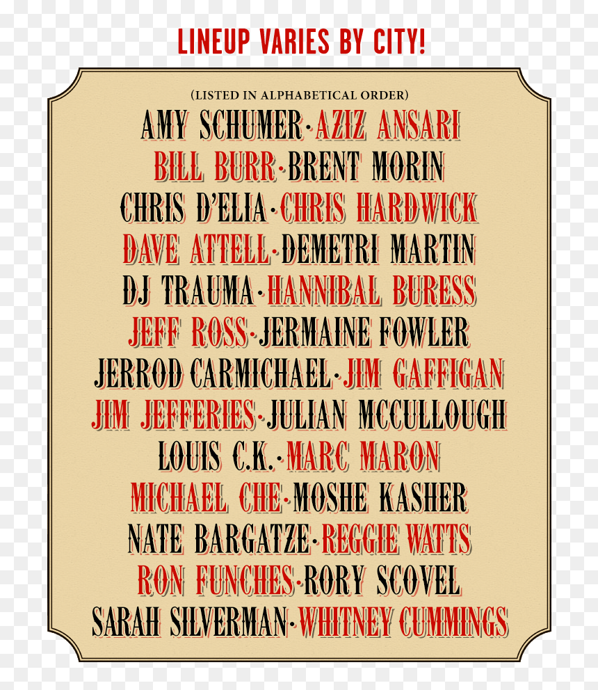 Oddball Fest Lineup - Calligraphy, HD Png Download - aziz ansari png