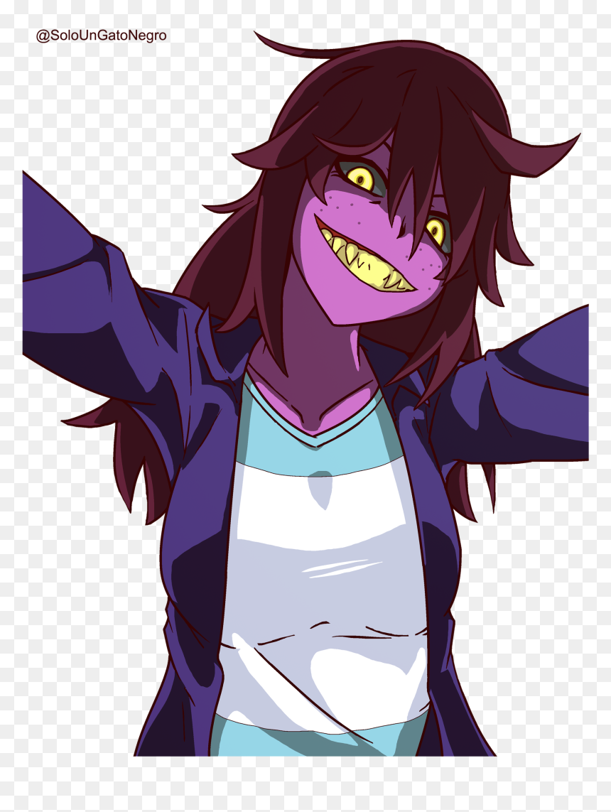 @soloungatonegro Purple Violet Human Hair Color Vertebrate - Deltarune Kris Anime, HD Png Download - kris png