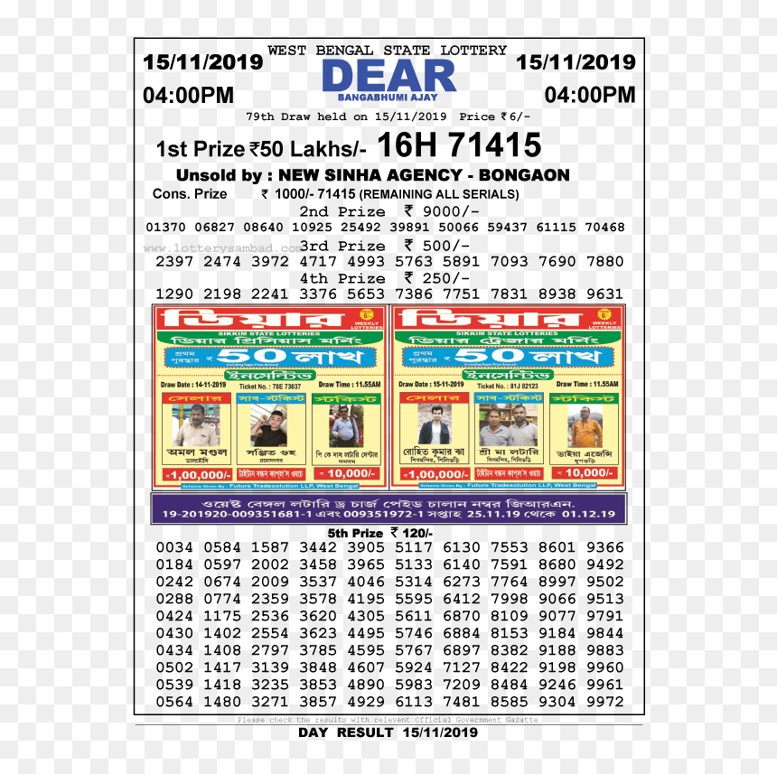 Nagaland State Lottery 13 11 2019, HD Png Download - result png