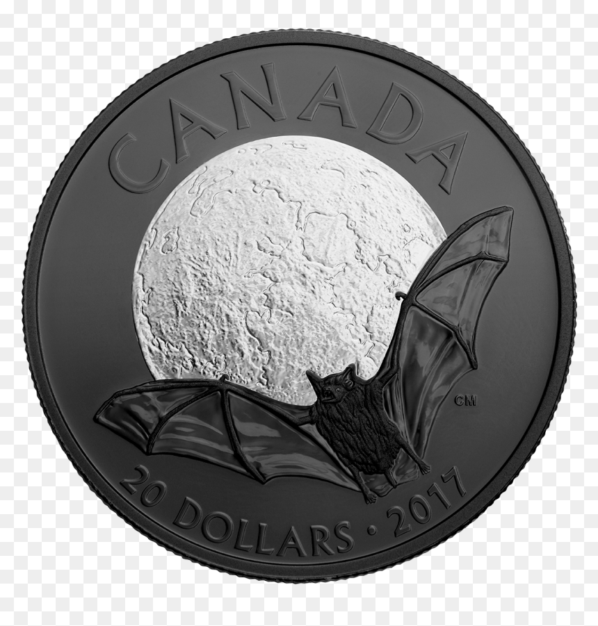 2017 1 Oz Canada Nocturnal By Nature - Canadian Bat Coin, HD Png Download - shadowy figure png