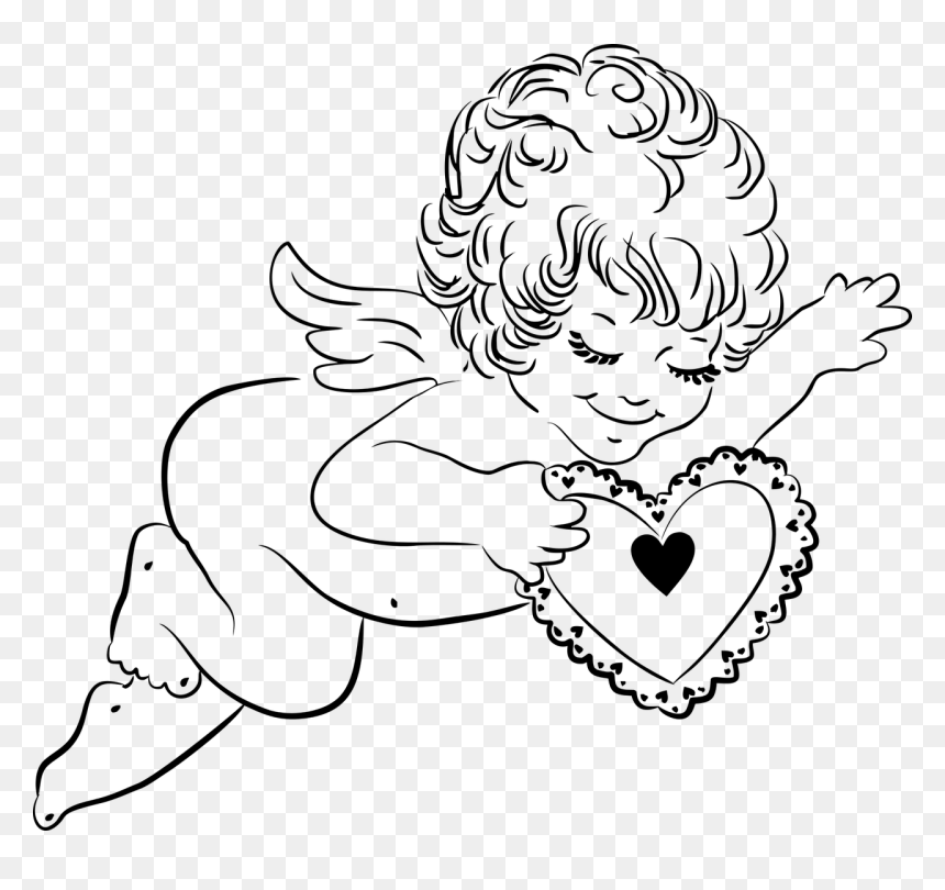 Angel With Heart Clipart, HD Png Download - divine png