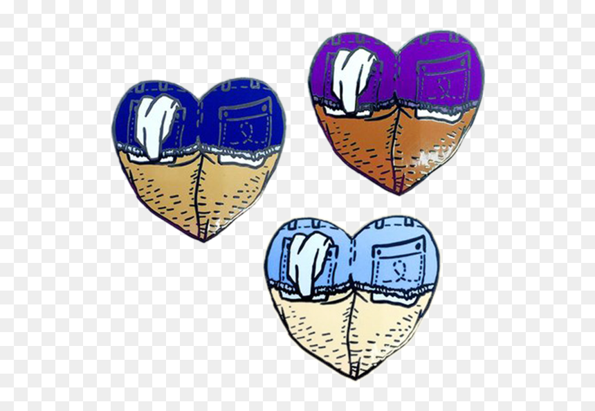 Butt Heart Cutoffs Pin, HD Png Download - butthole png