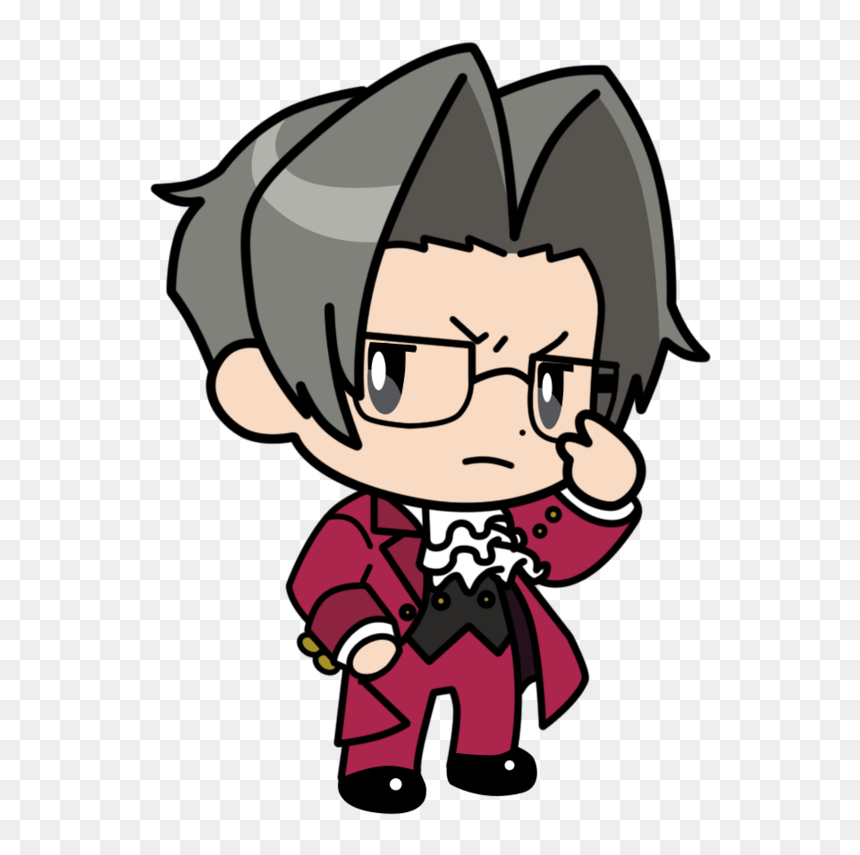Chibi Phoenix Wright, HD Png Download - miles edgeworth png