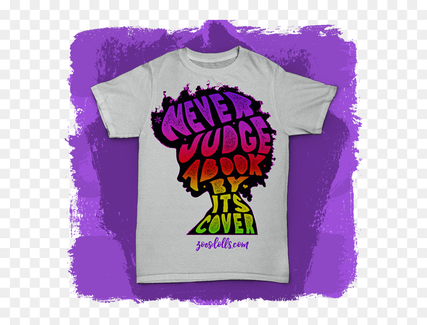 Afro Silhouette Tee Rainbow 1 Purple Bg - Illustration, HD Png Download - rainbow afro png