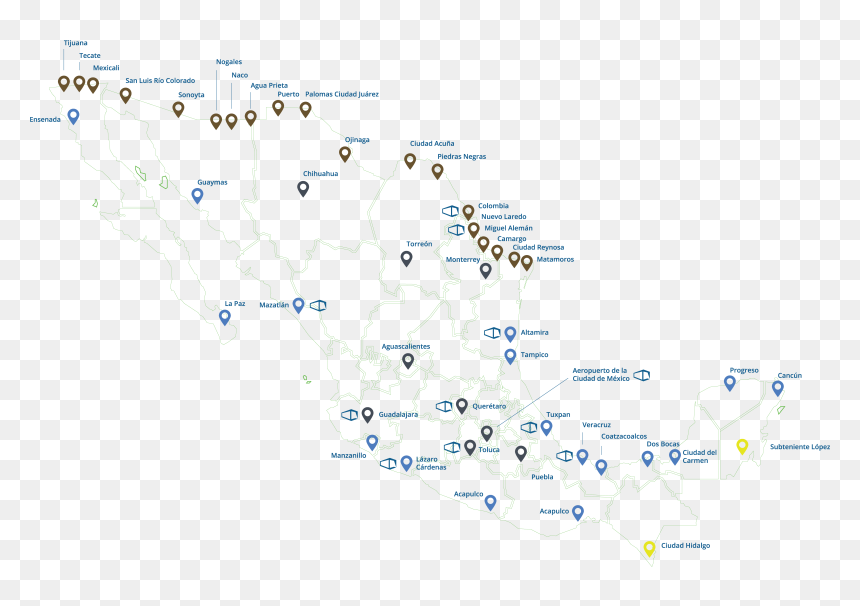 Map, HD Png Download - mapa mexico png