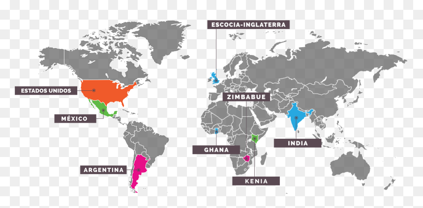 Mapa De Colaboradores - World Map, HD Png Download - mapa mexico png